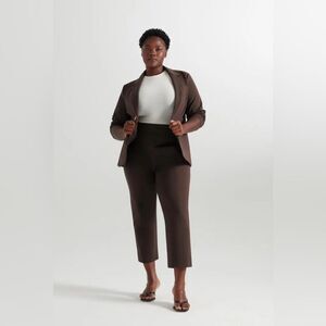 Pari Passu Ponte Debi Plus Size Open Blazer in Espresso NWT! size 22